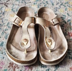 Birkenstock Gizeh Vintage Metallic Copper Sandals Size 39